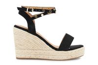 sandalias de tela con tachuelas y cuna de cuerda black