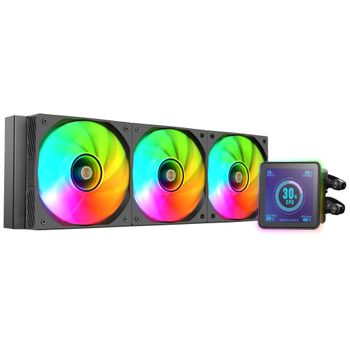 Mars Gaming ML-VISIONPRO360, Refrigeración Líquida AIO, TDP 600W, 3x Ventiladores ARGB 120mm FDB con Núcleo de Cobre y Aluminio, Pantalla LCD IPS 4” Extraíble y Magnética, Opti-Chamber 3rd Gen,