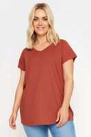 yours camiseta basica terracota de manga corta mujer curvy y tallas grandes yours