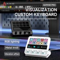 consola con cable ajazz akp05pro teclas y perilla lcd personalizables para streaming y oficina