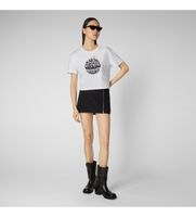 save the duck para mujer dt1722w-besy18 camiseta eart consicious blanco s casual manga corta algodon organico