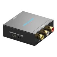 vention aefb0 convertidor rca a hdmi usb metal negro 1080p