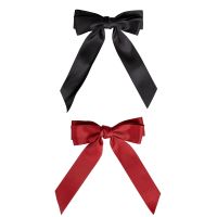 brushworks satin hair bow duo r red and black