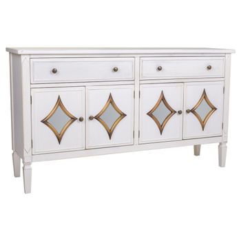 Aparador de madera blanco 140x38x80