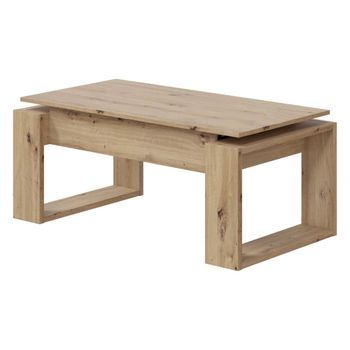 Mesa de centro efecto madera de roble anudada 110x45h55 cm