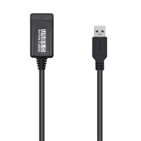 aisens cable usb 30 prolongador con amplificador tipo am-ah negro 50m