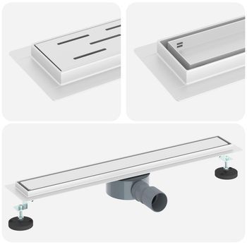 Desagüe De Ducha 2 En 1 Con Sifón De 360° Plateado 60 Cm Vidaxl