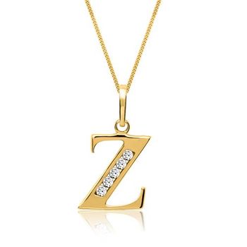 8k cadena de oro letra z con circonita