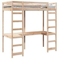 estructura de cama alta natural 80 x 200 cm