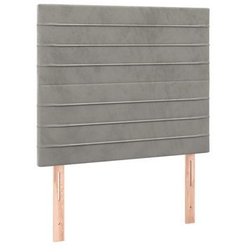 Juego De 2 Cabeceros Cama | Panel De Cabecera De Terciopelo Gris Claro 80x5x78/88 Cm