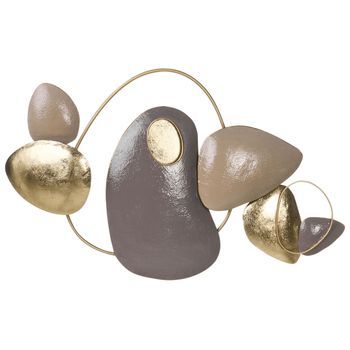 Decoración De Pared De Metal Moderno Contemporáneo Metal 74 X 46 Cm Dorado Clane