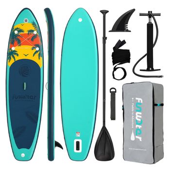 Tabla de Paddle Surf Inflable FunWater, Tabla SUP Antideslizante de 320-385CM con Accesorios, Tabla de Paddle Inflable para Adultos, Surf, Yoga, Pesca, Turismo, Lago, Río y Océano