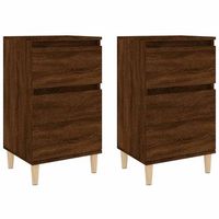 mesitas de noche 2 uds color roble marron 40x35x70 cm vidaxl