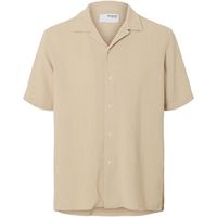 selected camisa sal relax fit overhemd oatmeal para mujer