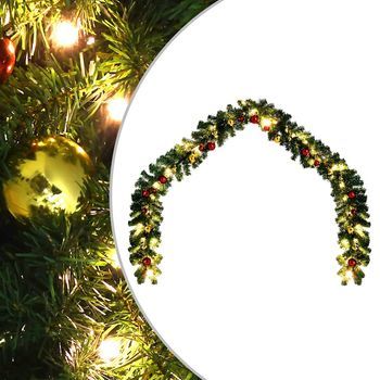 Guirnalda De Navidad Decorada Con Bolas Y Luces Led 20 M Vidaxl