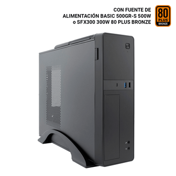 COOLBOX COOLBOX CAJA MATX SLIM T310 USB-C 3.2 GEN1 + MULTILECTOR SD FTE 300SBZ 80+BRONZE Negro Incluye Fuente