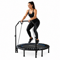 trampolin fitness 3 en 1 con barra ajustable y bandas de resistencia
