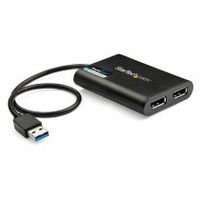 startechcom adaptador grafico externo usb 30 a displayport doble 4k60 displaylink - cable conversor usb 30 a dp de vadeo para mac y windows