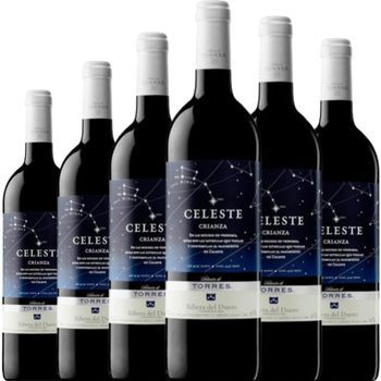 Celeste Crianza, Vino Tinto Español Con Crianza, Elaborado Con Ti 75 Cl 14,5 % Pack 6 Botellas