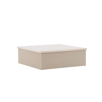 Mesa baja cuadrada de madera 90x90cm - beige