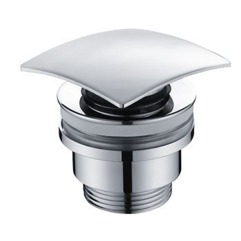 Válvula Click-clack Cuadrada En Latón Cromado Para Lavabo Y Bide Fácil Montaje