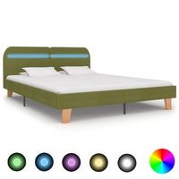 estructura de cama con led sin colchon tela verde 160x200 cm vidaxl