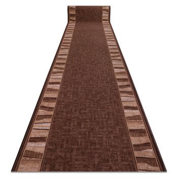 Alfombra De Pasillo Con Refuerzo De Goma  Linea Marrón 67cm 67x1150 Cm