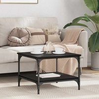 mesa de cafe - mueble para salon - madera contrachapada - roble negro 55x55x40cm