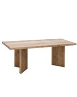 mesa de centro de madera maciza en tono roble oscuro de 120x50cm