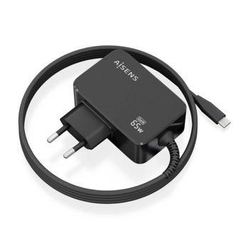 Aisens Cargador GaN PD3.0 USB-C 65W 1.8m Negro