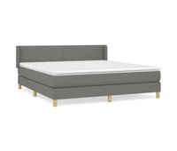 cama box spring con colchon tela gris oscuro 180x200 cm diseno plano