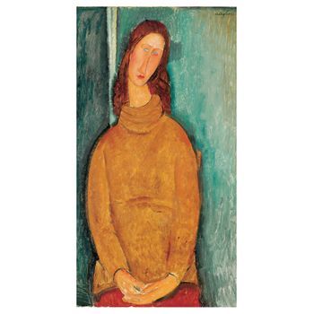 Legendarte - Cuadro Lienzo, Impresión Digital - Retrato De Jeanne Hébuterne - Amedeo Modigliani - Decoración Pared Cm. 50x100