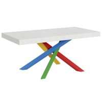 mesa extensible 90x180284 cm efecto madera fresno blanco hierro