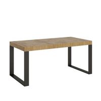 mesa extensible 90x180284 cm tecno premium roble nature estructura antracita