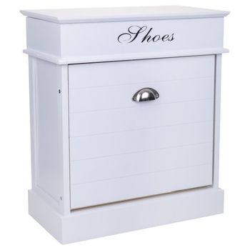 Zapatero de madera color blanco 50x28x58h cm