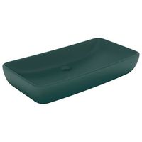lavabo rectangular de lujo ceramica verde oscuro mate 71x38cm vidaxl