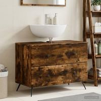 vidaxl mueble de lavabo para bano breda roble ahumado 82 x 41 x 59 cm