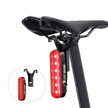 Luz trasera de bicicleta con sensor de freno láser WEST BIKING IPX5 a prueba de agua 450mAH carga USB para seguridad en