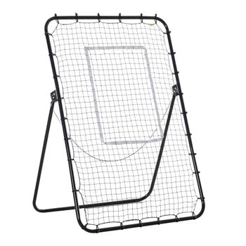 HOMCOM Red de Rebote Plegable Reboteador de Metal con 4 Ángulos y Altura Ajustables para Entrenamiento de Fútbol Tenis Béisbol Deportes 123x73x178,5 cm Negro   Aosom España