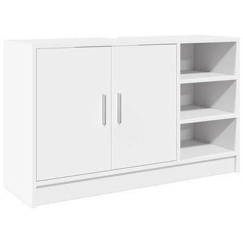 Armario De Lavabo Madera De Ingeniería Blanco 90x29x55 Cm Vidaxl
