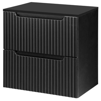 Mueble Bajo Lavabo Newport De Pared Con 2 Cajones Mdf 60x60x40 Cm - Negro