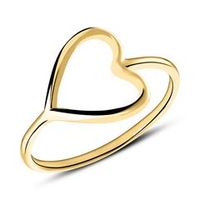 anillo con corazon en oro de 9 quilates