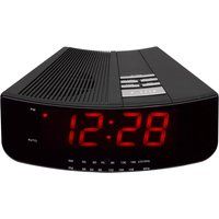 logik lcran12 analogue clock radio - black black