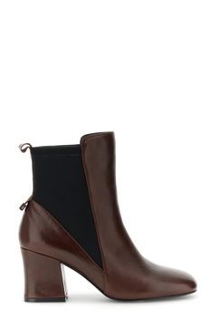 botines de piel napa con elástico dark brown 37