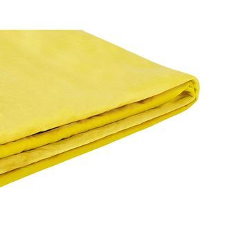 Funda Reemplazable En Terciopelo Amarillo Para Cama 160 X 200 Cm Desmontable Lavable Fitou