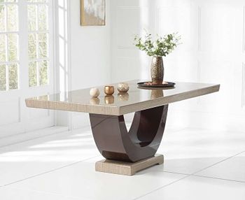 Raphael 170cm Brown Pedestal Marble Dining Table