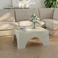 mesa de centro vivatka cuadrada 80x80x37 cm - color arena encasa