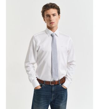 Gant para hombre. 3230300 Camisa Slim Fit de satén blanco (XXL), Casual, Fiesta, Algodón, Clásico, Manga larga