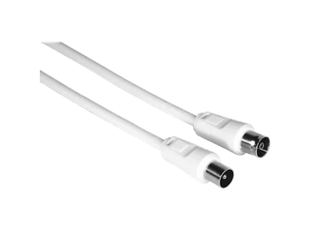 Cable de antena - Hama Coax-Plug, Coaxial, 3 m, 75DB, Blanco