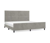 estructura de cama con cabecero terciopelo gris claro 200x200cm rayas horizontales